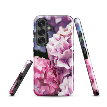 'Hydrangea' Samsung Galaxy S25 tough phone case - protective glossy case NZ Australia