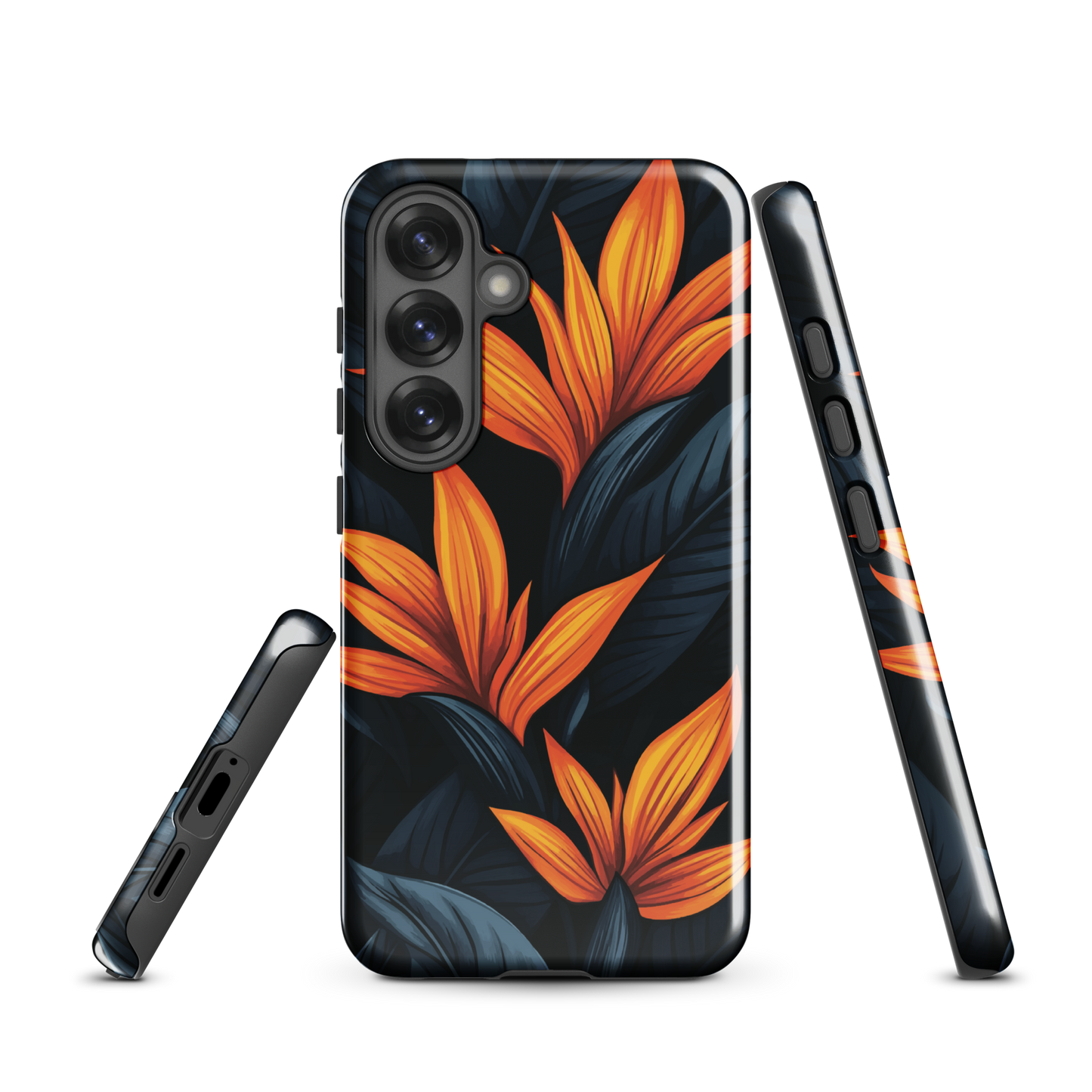 'Bird of Paradise' Samsung Galaxy S25 tough phone case - protective glossy case NZ Australia