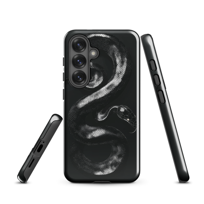 'Black Python' Samsung Galaxy S25 tough phone case - protective glossy case NZ Australia