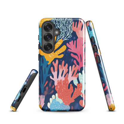 'Coral Reef' Samsung Galaxy S25 tough phone case - protective glossy case NZ Australia