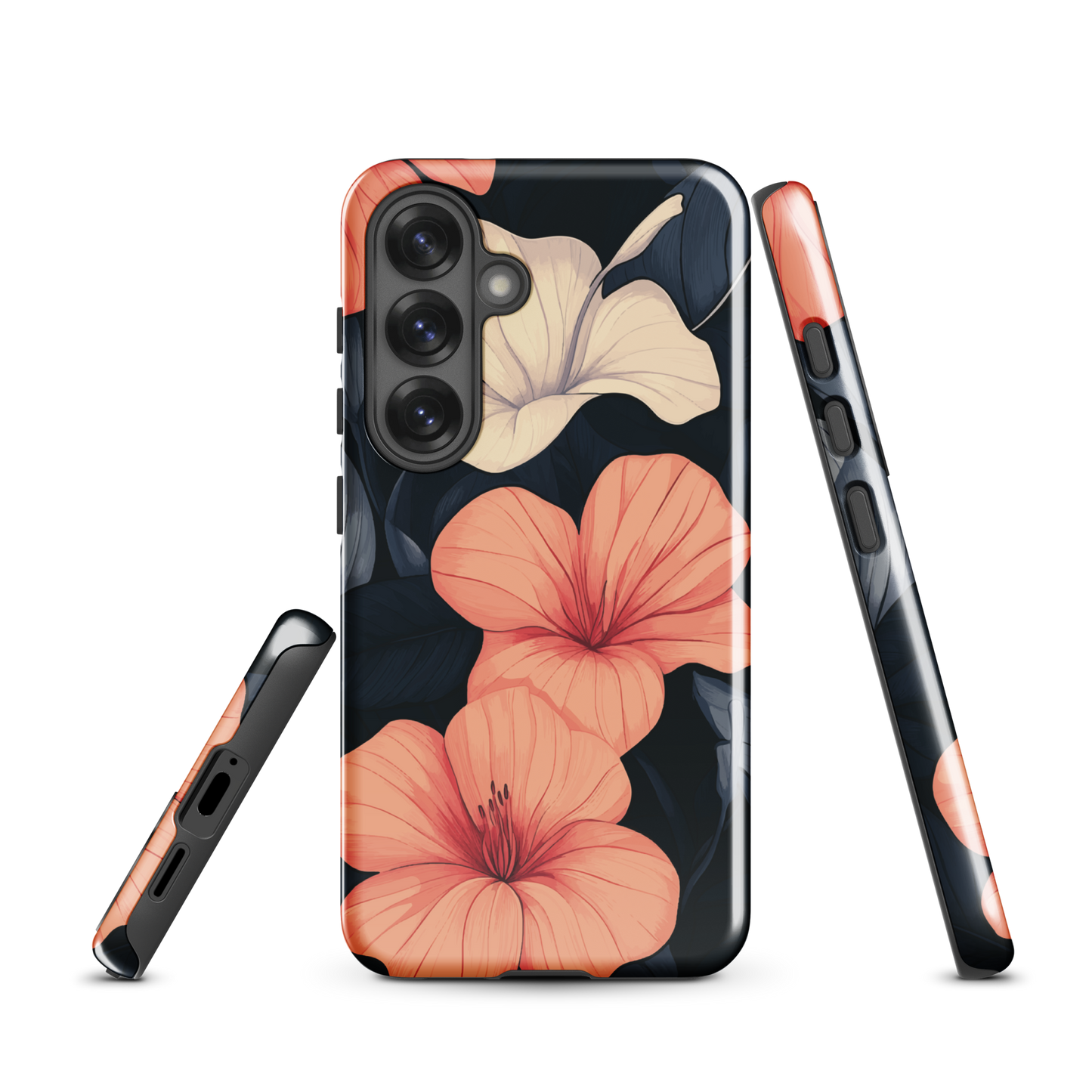 'Hibiscus Flower' Samsung Galaxy S25 tough phone case - protective glossy case NZ Australia