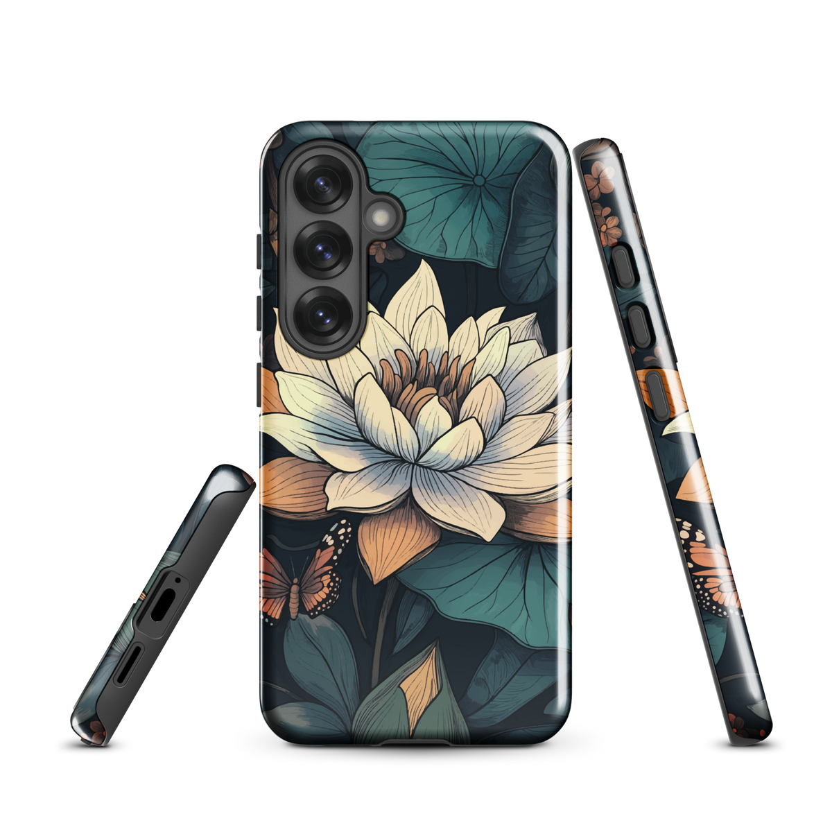 'Water Lily' Samsung Galaxy S25 tough phone case - protective glossy case NZ Australia