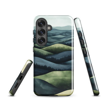 'Blue Mountains' Samsung Galaxy S25 tough phone case - protective glossy case NZ Australia