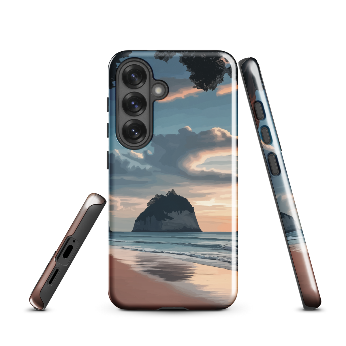 'Cathedral Cove' Samsung Galaxy S25 tough phone case - protective glossy case NZ Australia