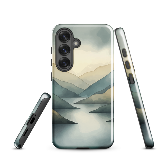 'Misty Mountains' Samsung Galaxy S25 tough phone case - protective glossy case NZ Australia