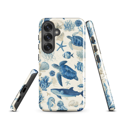 'Ocean Sketchbook' Samsung Galaxy S25 tough phone case - protective glossy case NZ Australia