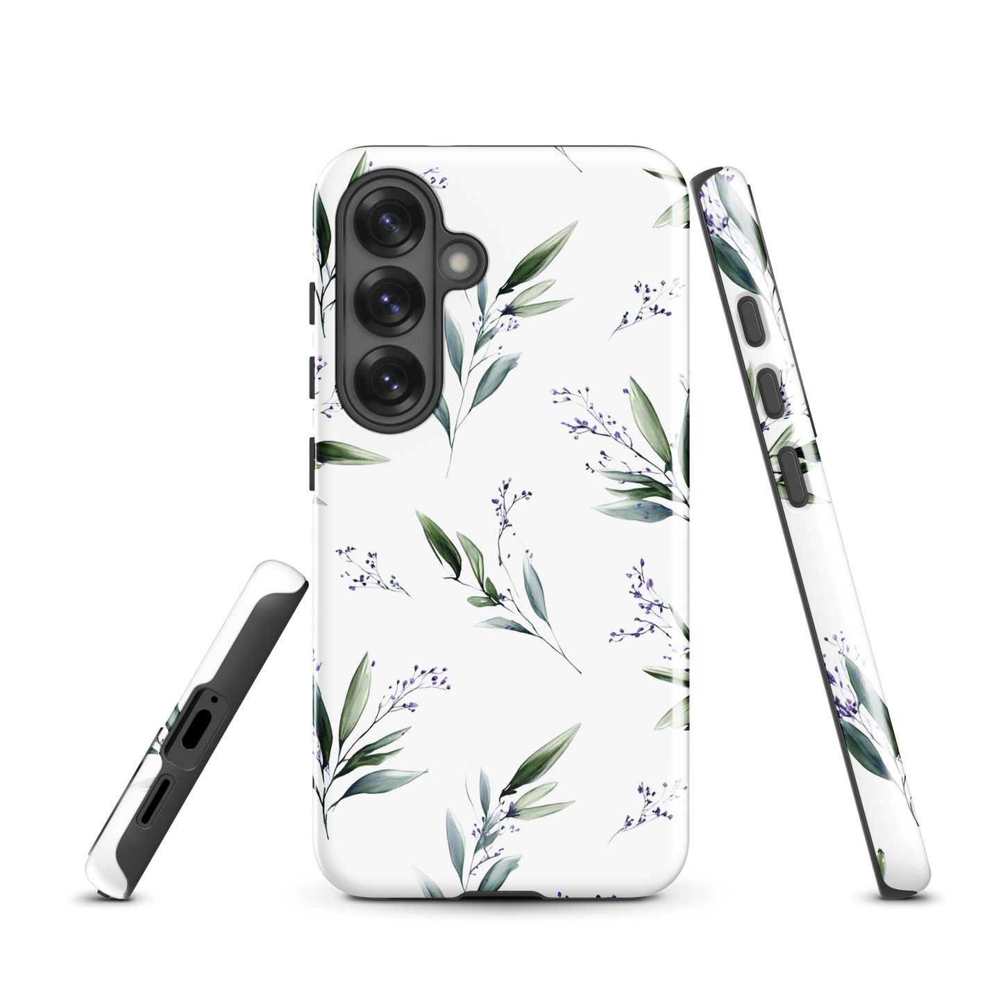 'Botanical Sprigs' Samsung Galaxy S25 tough phone case - protective glossy case NZ Australia