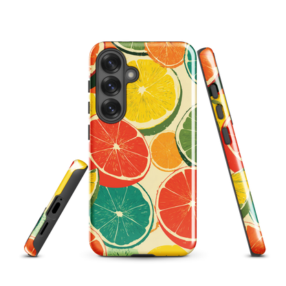 'Citrus Pop' Samsung Galaxy S25 tough phone case - protective glossy case NZ Australia