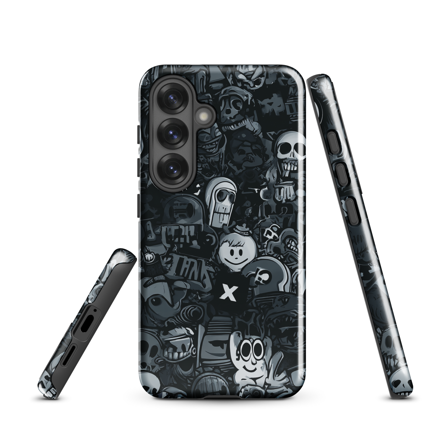 Midnight stickers phone case | Dark graphic collage NZ