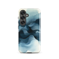 A calming abstract landscape phone case inspired by quiet valleys and soft blue tones.