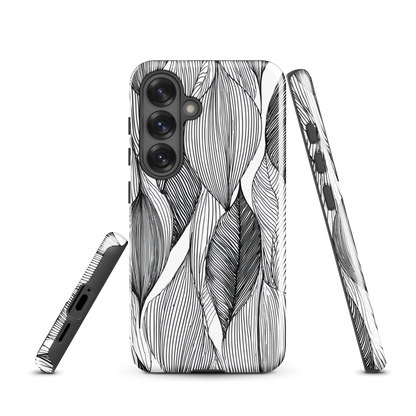 'Botanical Lines' Samsung Galaxy S25 tough phone case - protective glossy case NZ Australia