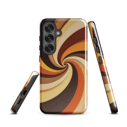 'Golden Swirl' Samsung Galaxy S25 tough phone case - protective glossy case NZ Australia