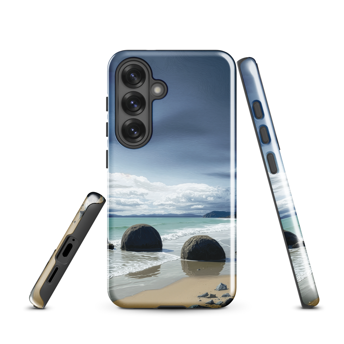 'Moeraki Boulders' Samsung Galaxy S25 tough phone case - protective glossy case NZ Australia
