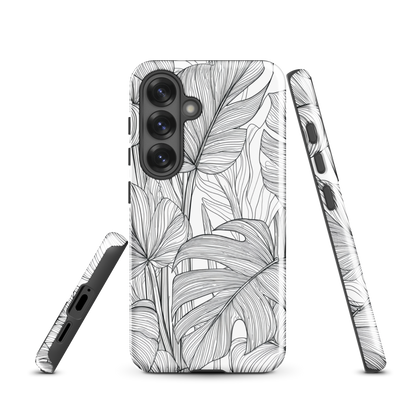 'Tropical Lines' Samsung Galaxy S25 tough phone case - protective glossy case NZ Australia