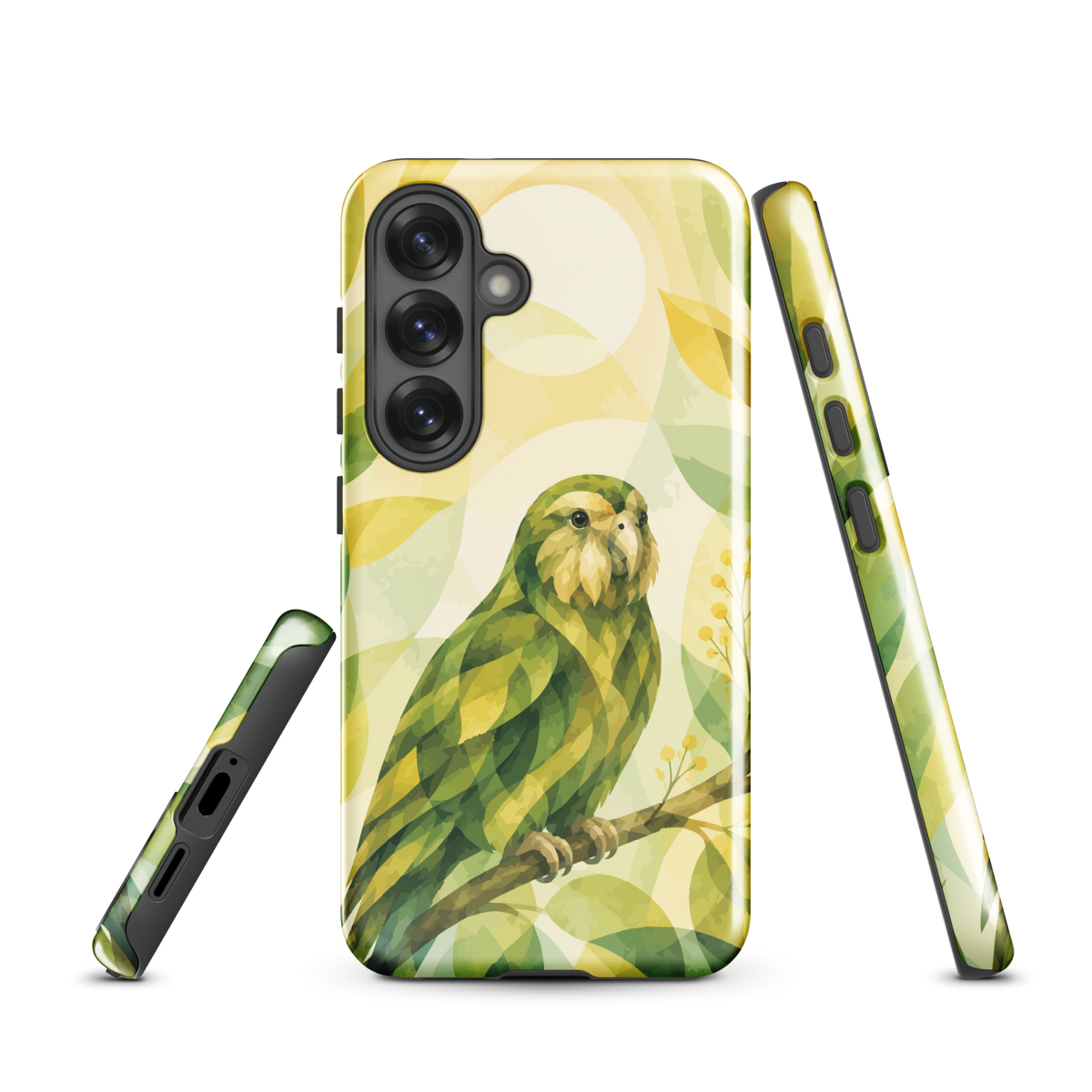 'Kakapo' Samsung Galaxy S25 tough phone case - protective glossy case NZ Australia