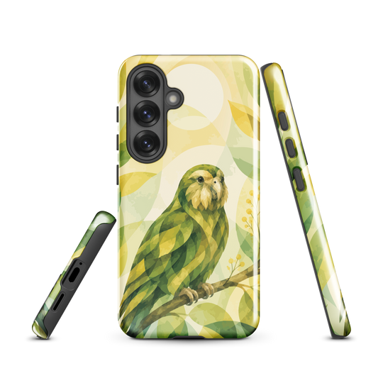 'Kakapo' Samsung Galaxy S25 tough phone case - protective glossy case NZ Australia