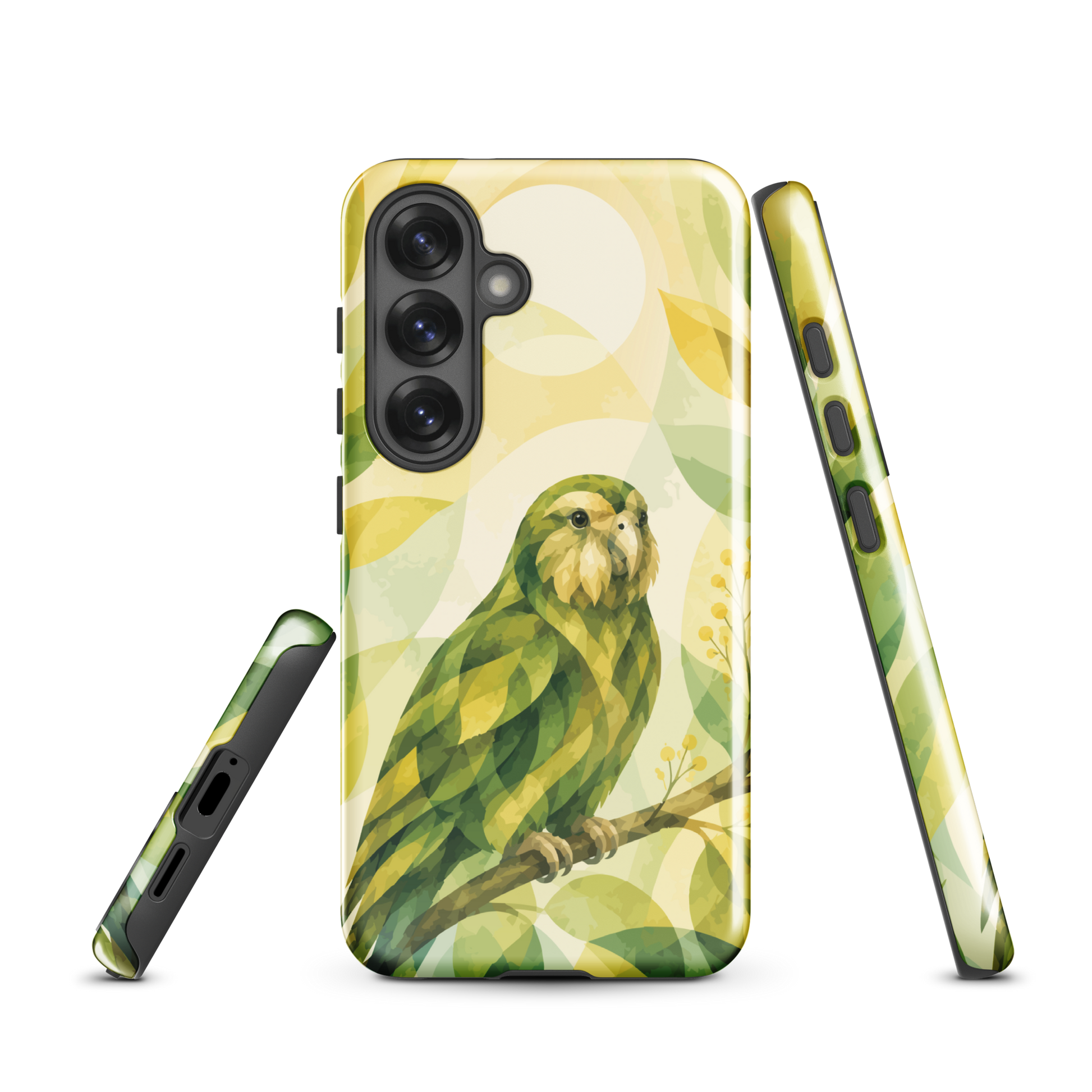 'Kākāpō' Samsung Galaxy S25 tough case - protective glossy case NZ Australia