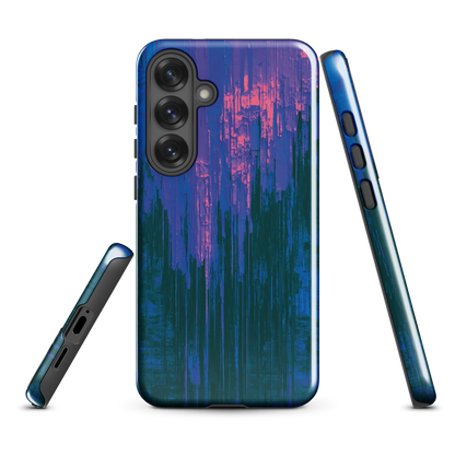 'Digital Glitch' Samsung Galaxy S25 Plus tough phone case - protective glossy case NZ Australia