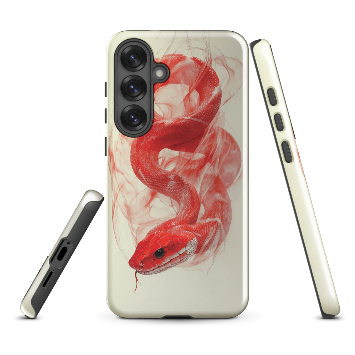 'Red Snake' Samsung Galaxy S25 Plus tough phone case - protective glossy case NZ Australia