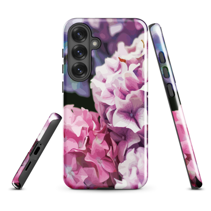'Hydrangea' Samsung Galaxy S25 Plus tough phone case - protective glossy case NZ Australia