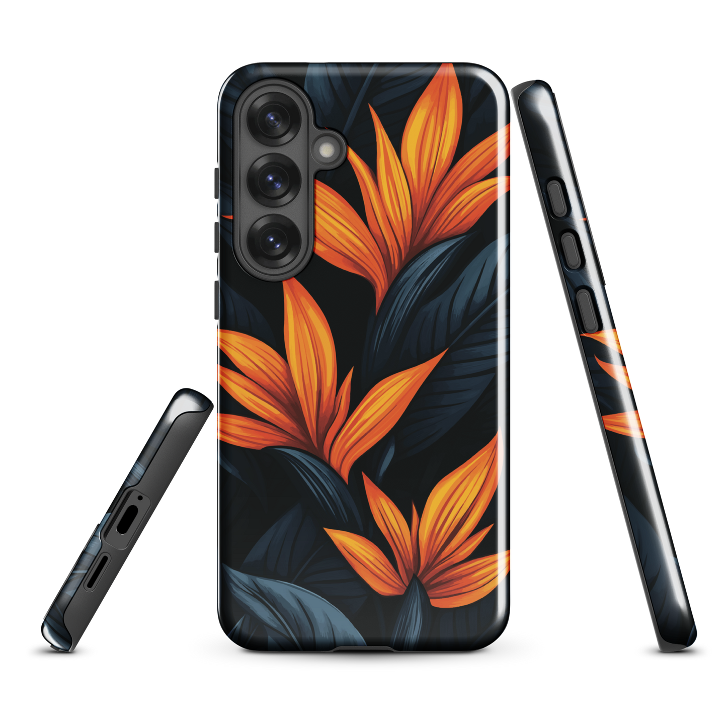 'Bird of Paradise' Samsung Galaxy S25 Plus tough phone case - protective glossy case NZ Australia