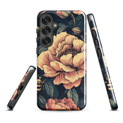 'Vintage Pink Roses' Samsung Galaxy S25 Plus tough phone case - protective glossy case NZ Australia