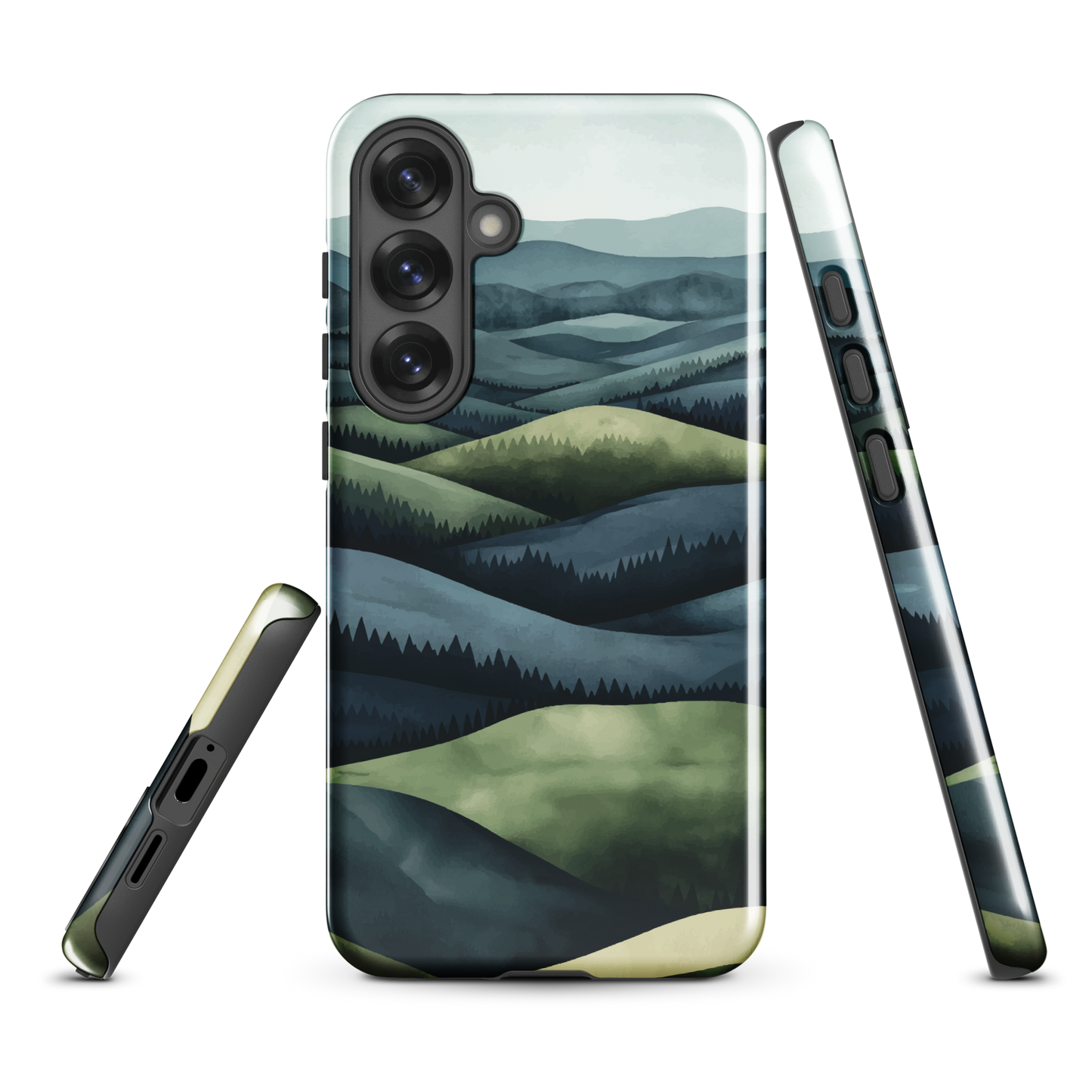'Blue Mountains' Samsung Galaxy S25 Plus tough phone case - protective glossy case NZ Australia