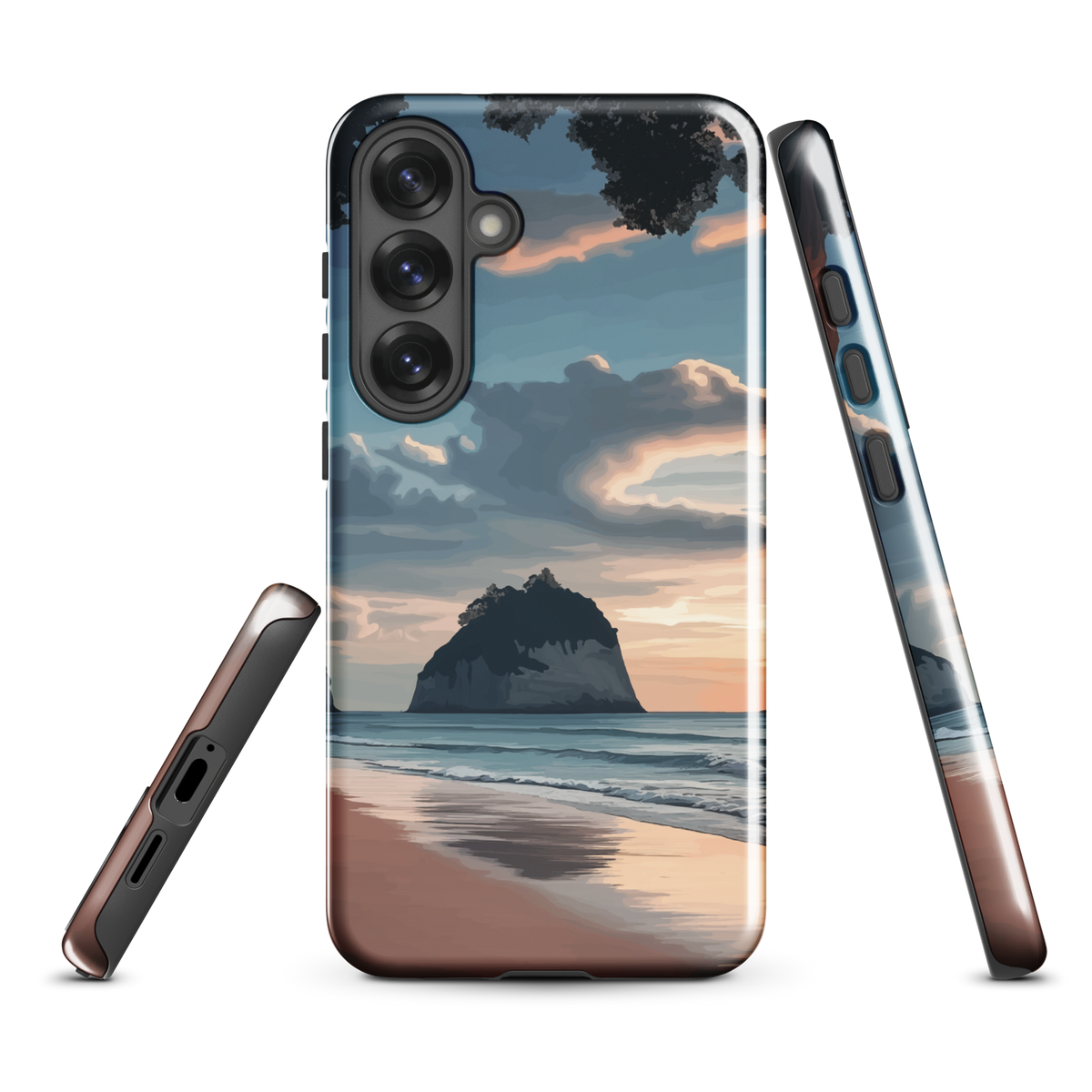'Cathedral Cove' Samsung Galaxy S25 Plus tough phone case - protective glossy case NZ Australia