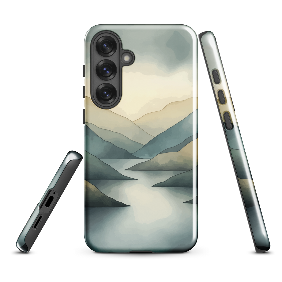 'Misty Mountains' Samsung Galaxy S25 Plus tough phone case - protective glossy case NZ Australia