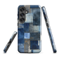 Indigo patchwork phone case | Textured blue design NZ