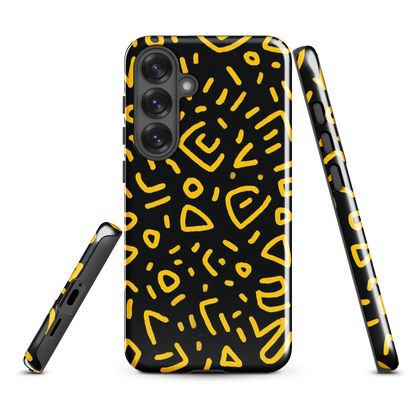 'Retro Scribbles' Samsung Galaxy S25 Plus tough phone case - protective glossy case NZ Australia