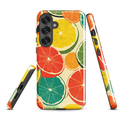 'Citrus Pop' Samsung Galaxy S25 Plus tough phone case - protective glossy case NZ Australia