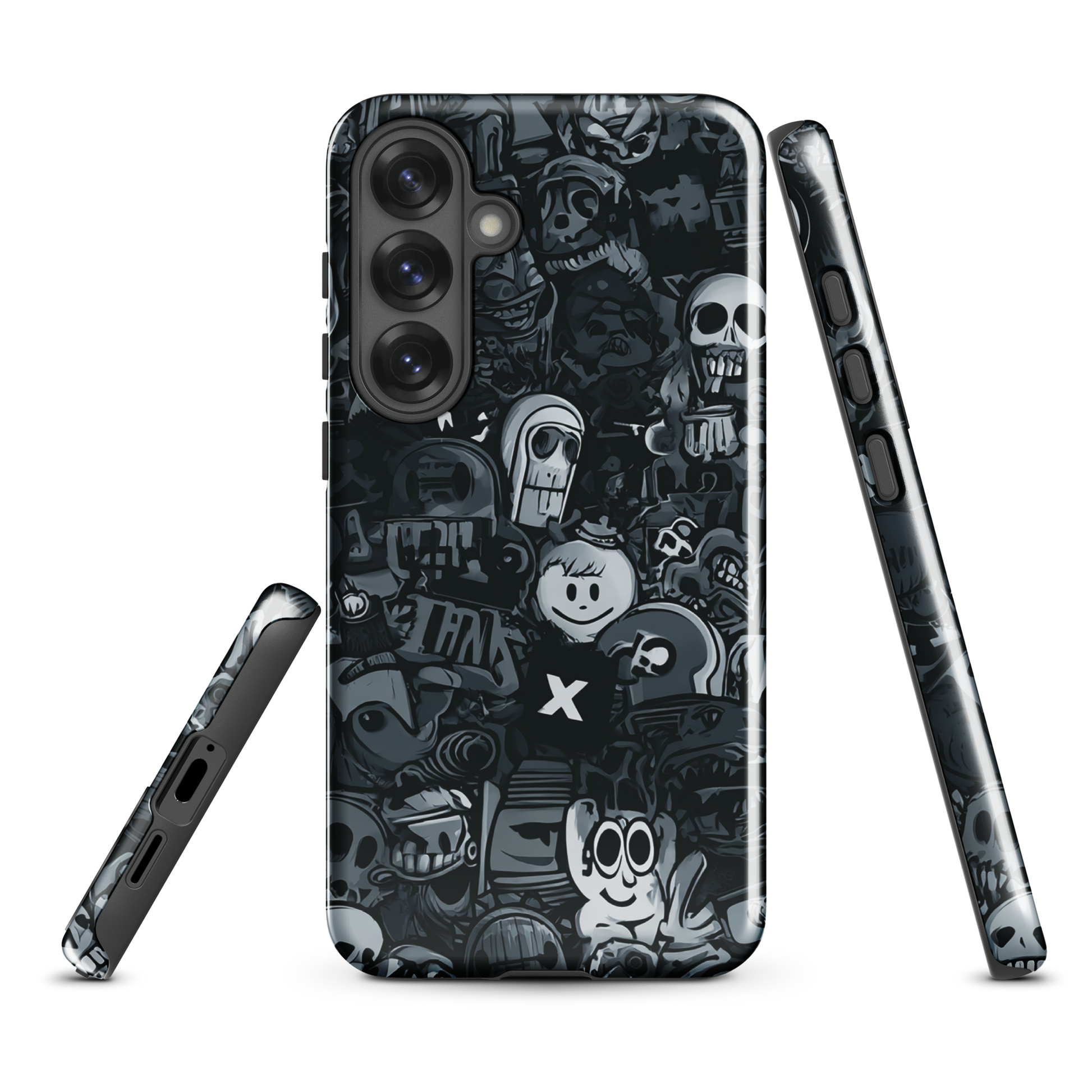 Midnight stickers phone case | Dark graphic collage NZ