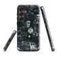 Midnight stickers phone case | Dark graphic collage NZ