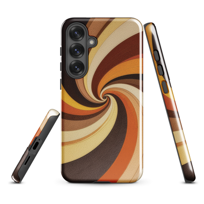 'Golden Swirl' Samsung Galaxy S25 Plus tough phone case - protective glossy case NZ Australia