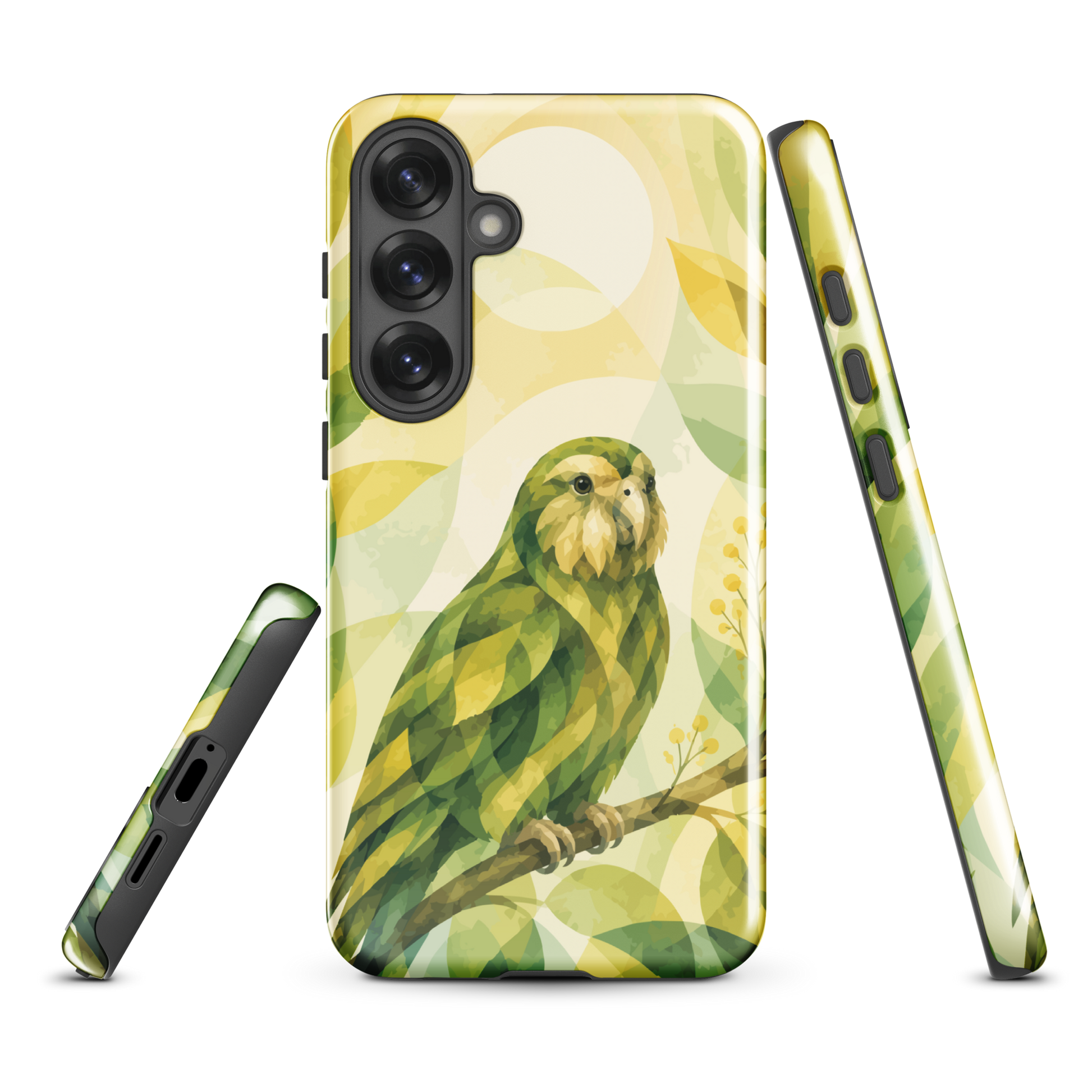 'Kākāpō' Samsung Galaxy S25 Plus tough case - protective glossy case NZ Australia