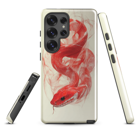 'Red Snake' Samsung Galaxy S25 Ultra tough phone case - protective glossy case NZ Australia