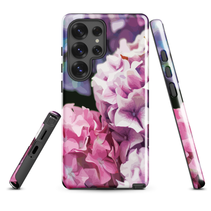 'Hydrangea' Samsung Galaxy S25 Ultra tough phone case - protective glossy case NZ Australia
