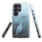 'White Heron in the mist' Samsung Galaxy S25 Ultra tough phone case - protective glossy case NZ Australia