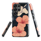 'Hibiscus Flower' Samsung Galaxy S25 Ultra tough phone case - protective glossy case NZ Australia