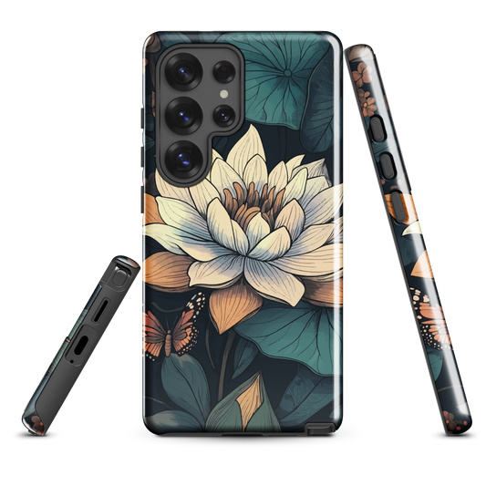 'Water Lily' Samsung Galaxy S25 Ultra tough phone case - protective glossy case NZ Australia