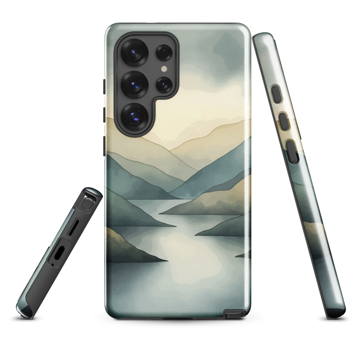 'Misty Mountains' Samsung Galaxy S25 Ultra tough phone case - protective glossy case NZ Australia