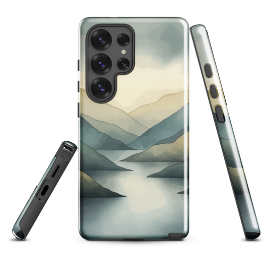 'Misty Mountains' Samsung Galaxy S25 Ultra tough phone case - protective glossy case NZ Australia