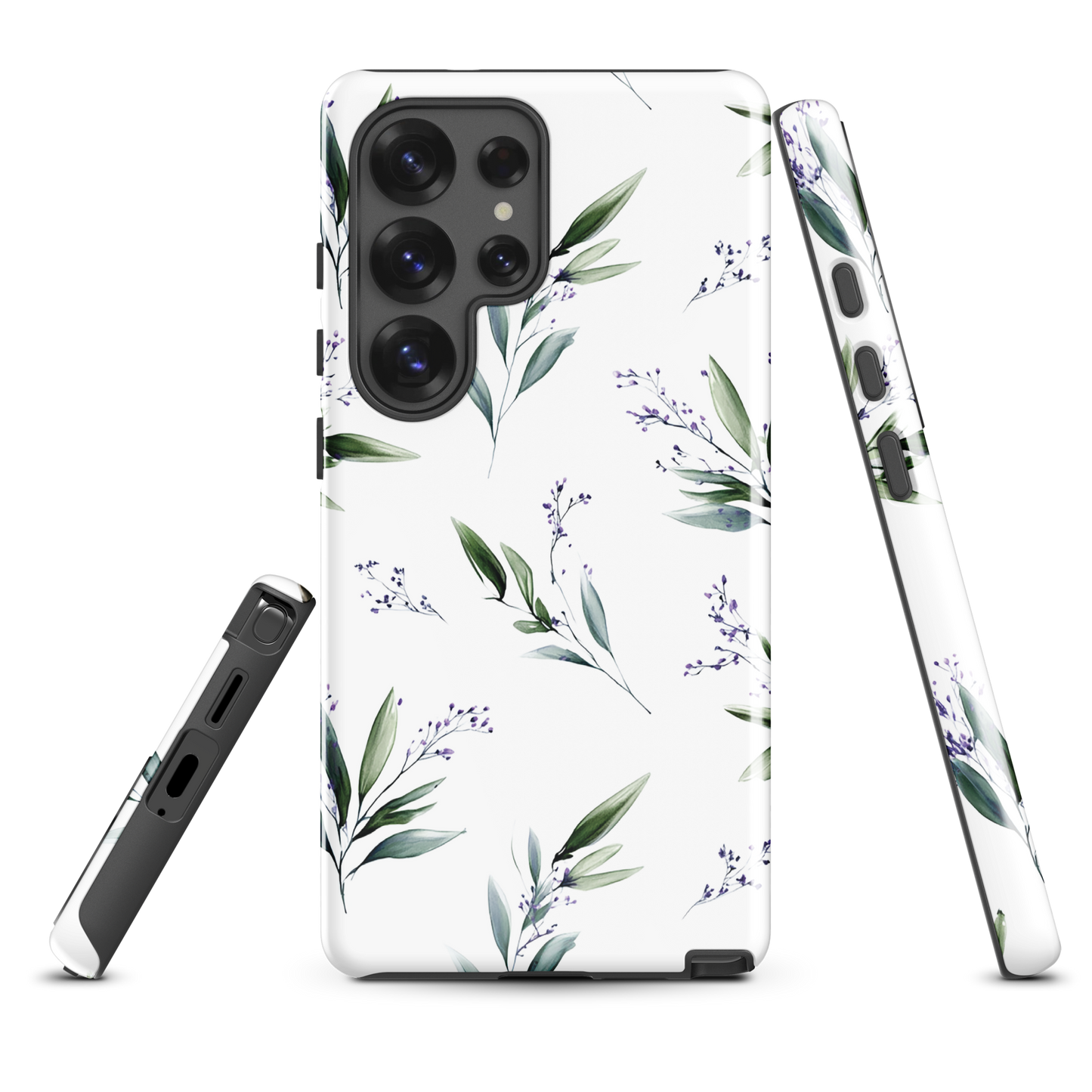 'Botanical Sprigs' Samsung Galaxy S25 Ultra tough phone case - protective glossy case NZ Australia