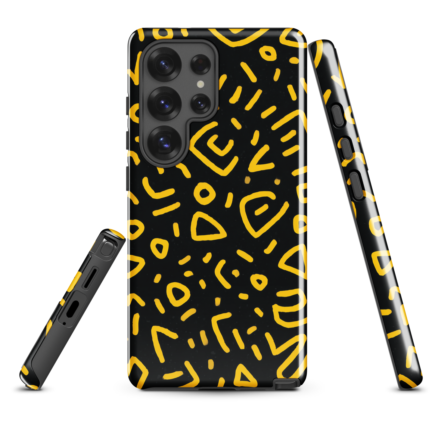 'Retro Scribbles' Samsung Galaxy S25 Ultra tough phone case - protective glossy case NZ Australia