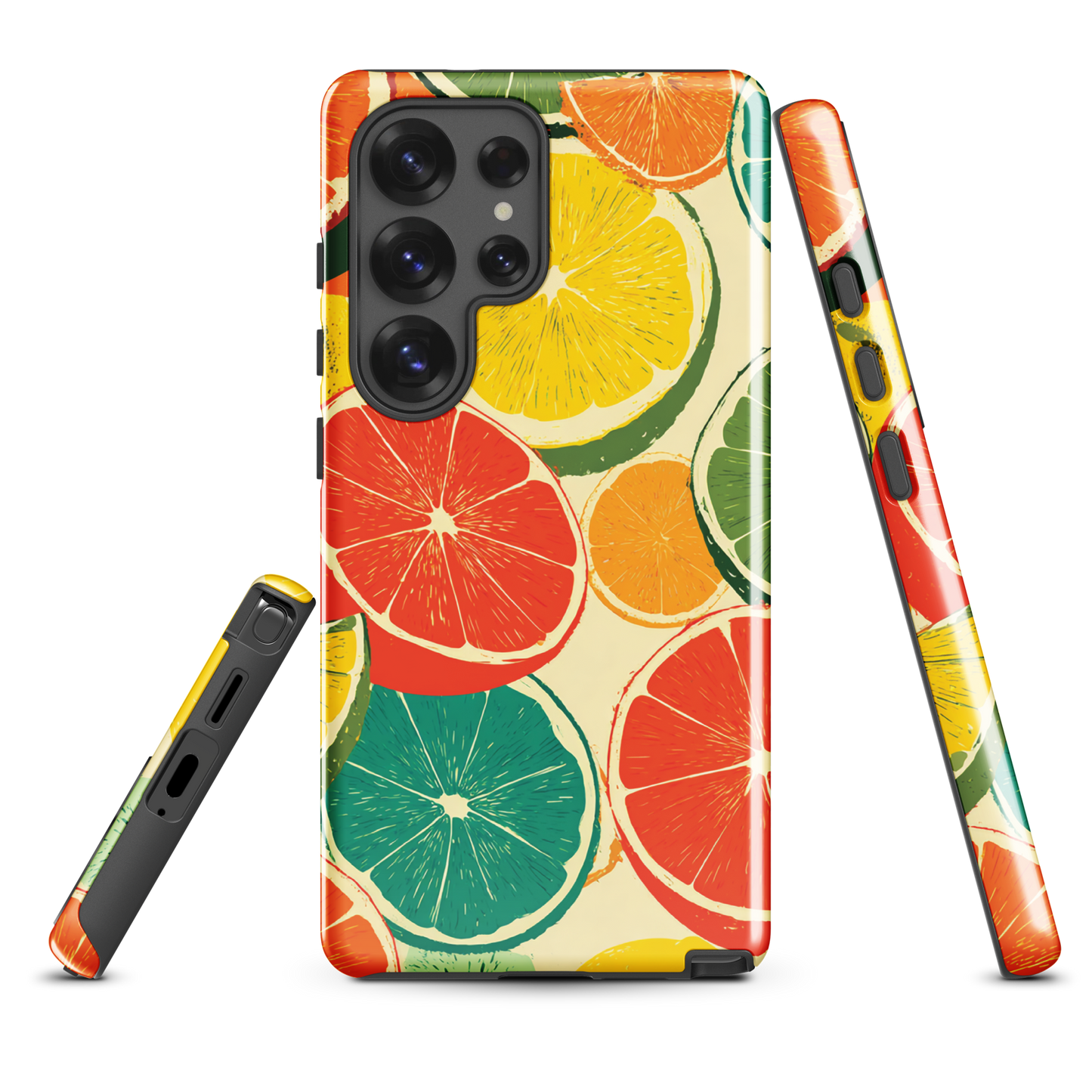 'Citrus Pop' Samsung Galaxy S25 Ultra tough phone case - protective glossy case NZ Australia