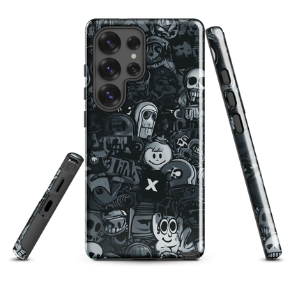 Midnight stickers phone case | Dark graphic collage NZ