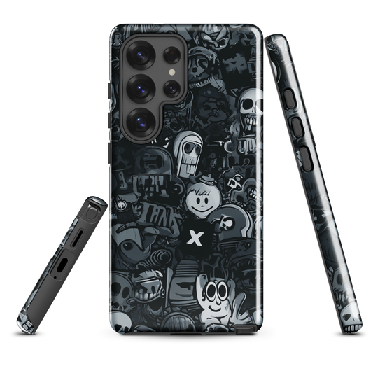 Midnight stickers phone case | Dark graphic collage NZ