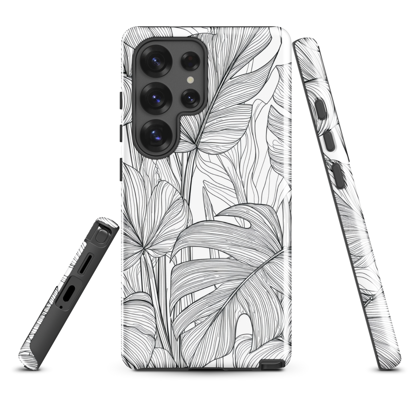 'Tropical Lines' Samsung Galaxy S25 Ultra tough phone case - protective glossy case NZ Australia