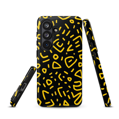 'Retro Scribbles' Samsung Galaxy S26 tough phone case - protective glossy case NZ Australia